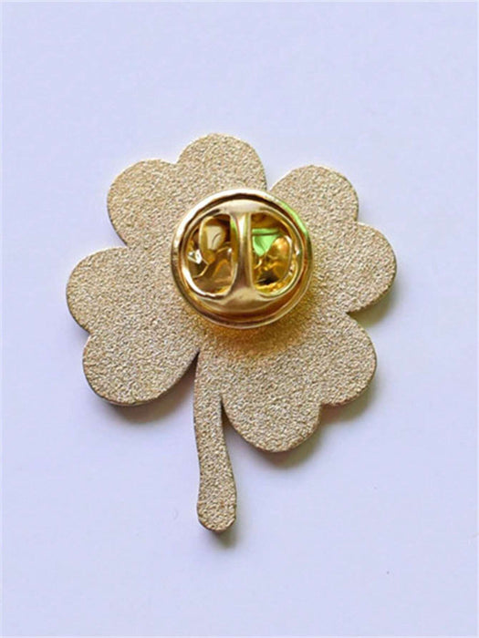 1pcs Elegante Trébol de Cuatro Hojas Verde Suerte Broche para Celebraciones - Quierox - Tienda Online