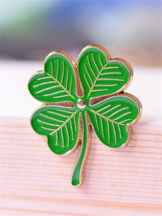 1pcs Elegante Trébol de Cuatro Hojas Verde Suerte Broche para Celebraciones - Quierox - Tienda Online