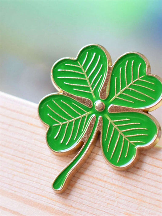 1pcs Elegante Trébol de Cuatro Hojas Verde Suerte Broche para Celebraciones - Quierox - Tienda Online