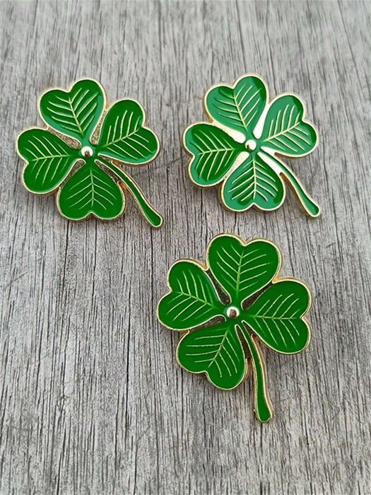 1pcs Elegante Trébol de Cuatro Hojas Verde Suerte Broche para Celebraciones - Quierox - Tienda Online