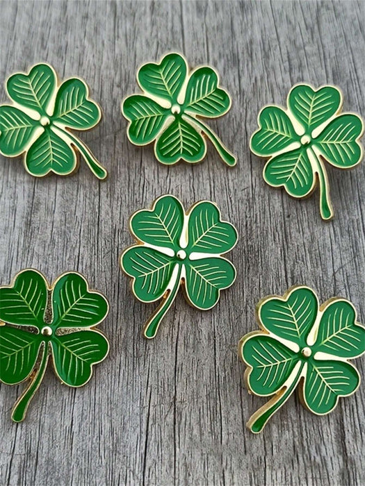1pcs Elegante Trébol de Cuatro Hojas Verde Suerte Broche para Celebraciones - Quierox - Tienda Online
