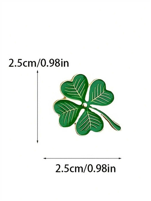 1pcs Elegante Trébol de Cuatro Hojas Verde Suerte Broche para Celebraciones - Quierox - Tienda Online