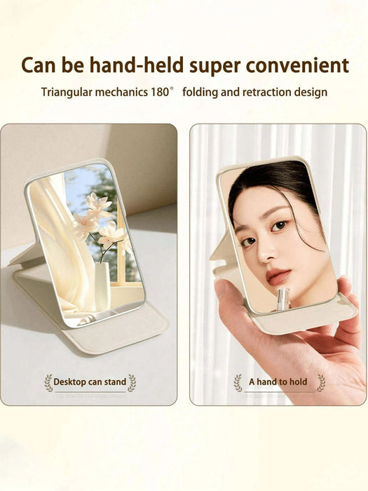 1pcs Espejo de maquillaje plegable, de maquillaje portátil de mano, minimalista. - Quierox - Tienda Online
