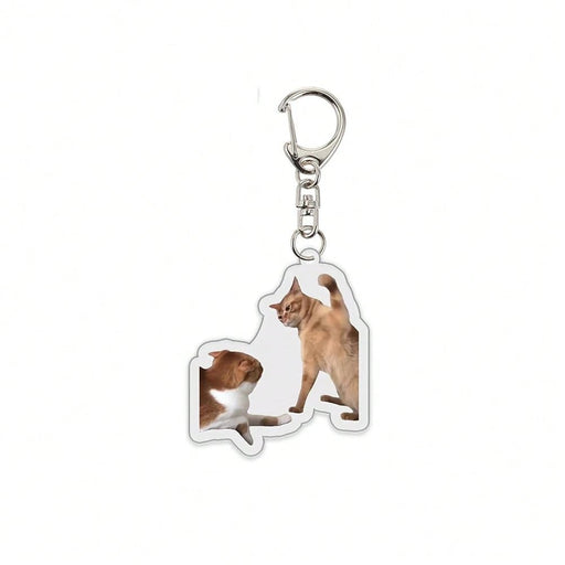 1pcs Llavero de mascota con colgante de acrílico con foto de gato, para mochila - Quierox - Tienda Online