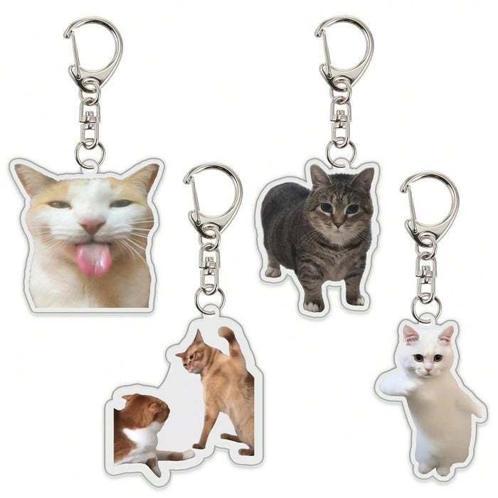 1pcs Llavero de mascota con colgante de acrílico con foto de gato, para mochila - Quierox - Tienda Online
