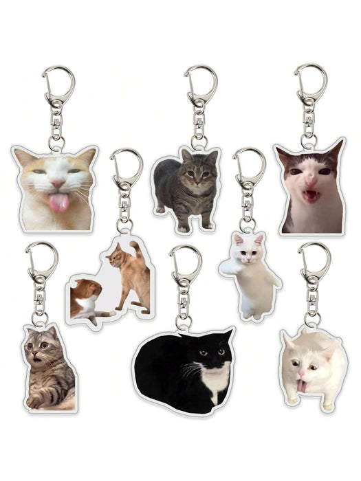1pcs Llavero de mascota con colgante de acrílico con foto de gato, para mochila - Quierox - Tienda Online