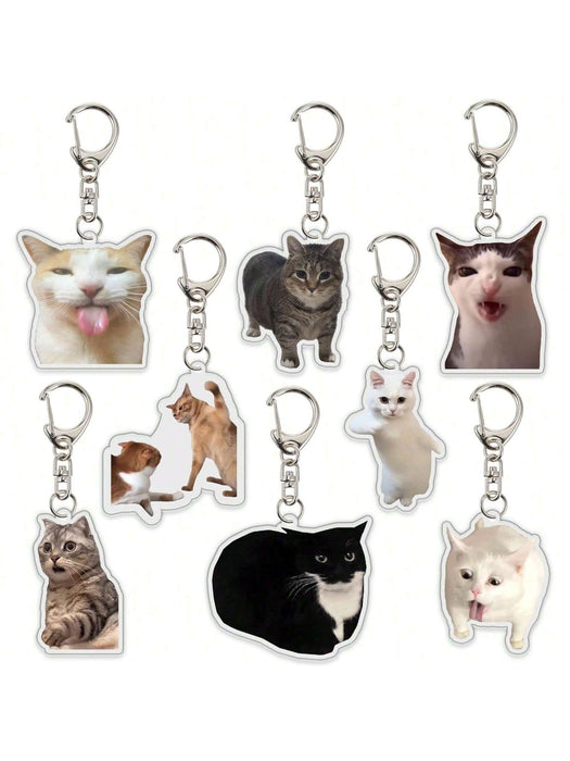 1pcs Llavero de mascota con colgante de acrílico con foto de gato, para mochila - Quierox - Tienda Online
