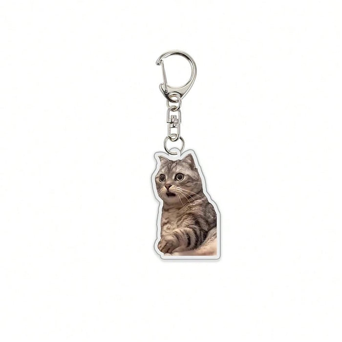 1pcs Llavero de mascota con colgante de acrílico con foto de gato, para mochila - Quierox - Tienda Online