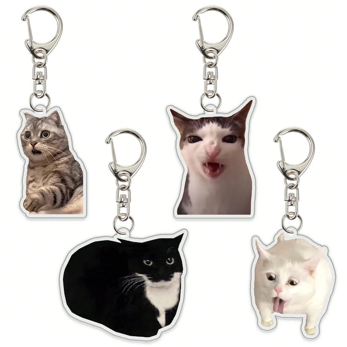 1pcs Llavero de mascota con colgante de acrílico con foto de gato, para mochila - Quierox - Tienda Online