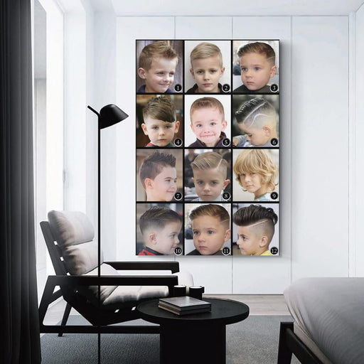 1pcs Póster de barbería para niños, decoración de pared moderna de peluquería - Quierox - Tienda Online