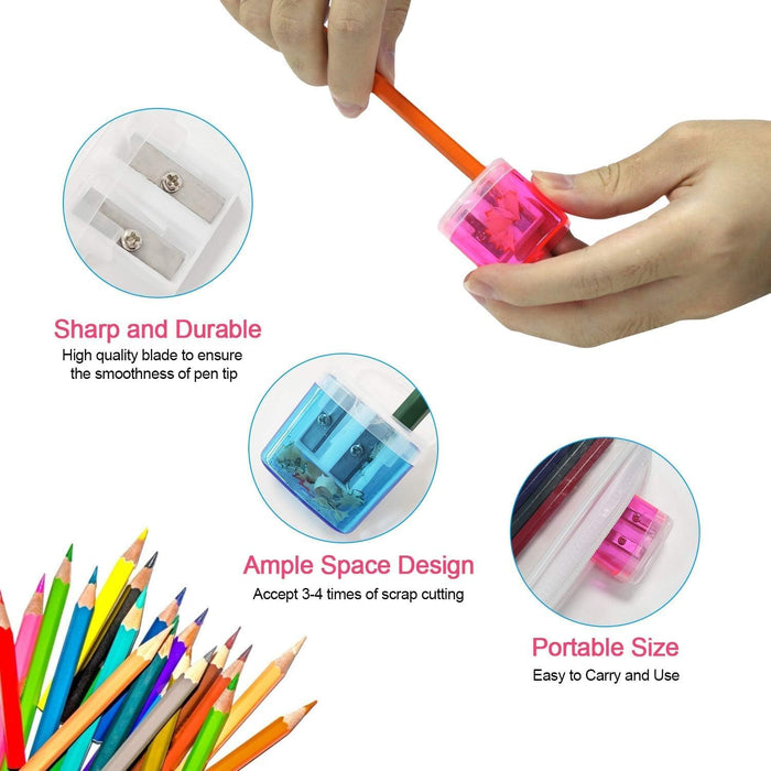 1pcs Sacapunta pequeño manual para niños, de doble agujero - Quierox - Tienda Online