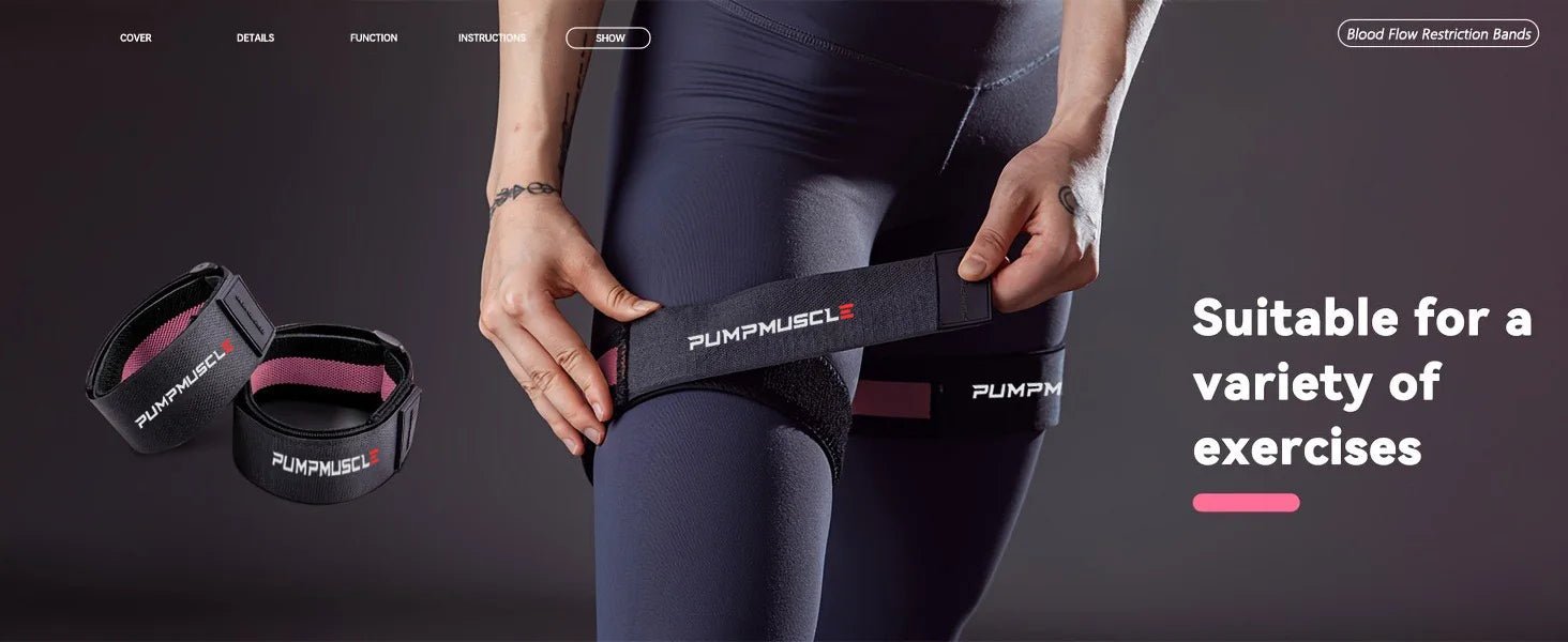 2 bandas ajustables de restricción del flujo sanguíneo de las piernas: mejoran el crecimiento y la fuerza muscular - Quierox - Tienda Online