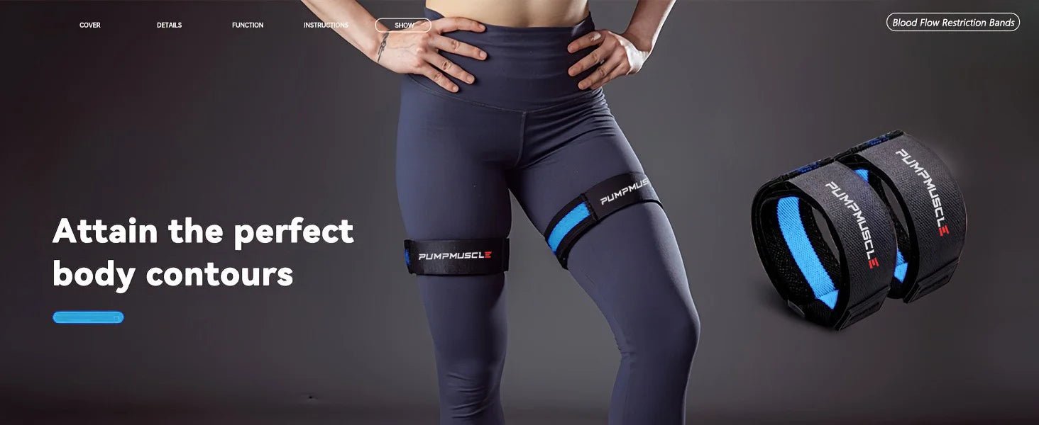 2 bandas ajustables de restricción del flujo sanguíneo de las piernas: mejoran el crecimiento y la fuerza muscular - Quierox - Tienda Online