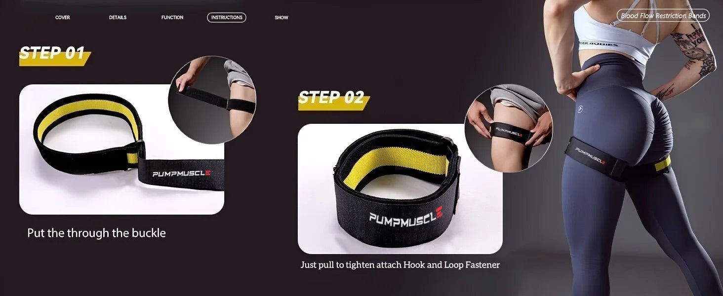 2 bandas ajustables de restricción del flujo sanguíneo de las piernas: mejoran el crecimiento y la fuerza muscular - Quierox - Tienda Online