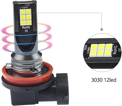 2 bombillas LED H8 H11 3030 12SMD para automóvil, 12 V - Quierox - Tienda Online