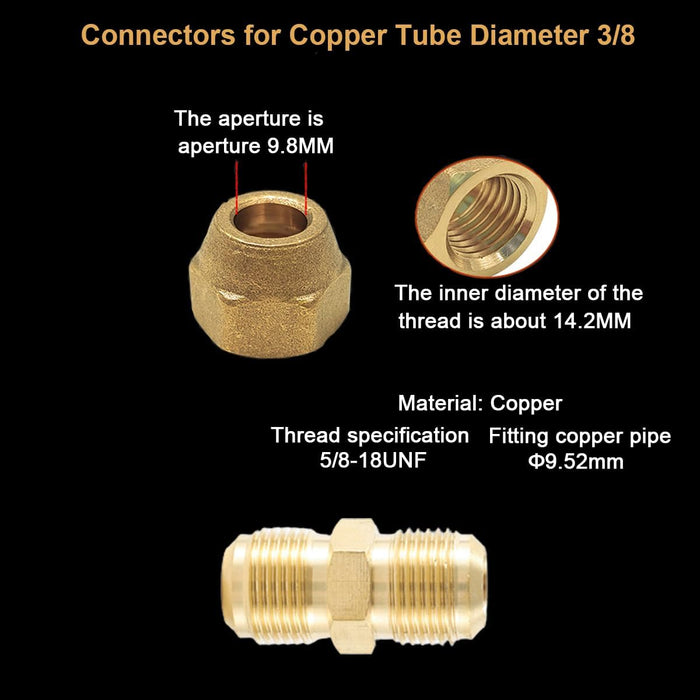 2 conectores de extensión de tubería de cobre para aire acondicionado de 3/8 y 1/4 de pulgada de diámetro - Quierox - Tienda Online