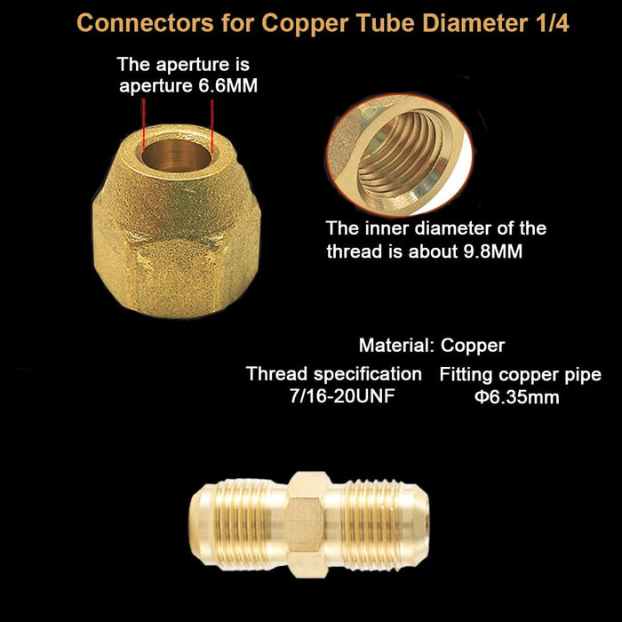 2 conectores de extensión de tubería de cobre para aire acondicionado de 3/8 y 1/4 de pulgada de diámetro - Quierox - Tienda Online