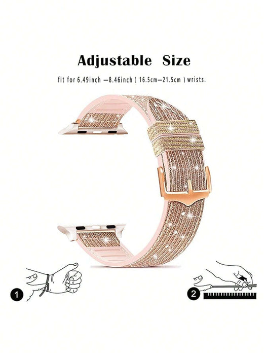 2 correas para Apple Watch. Estuche rígido de policarbonato y borde dorado rosa - Quierox - Tienda Online