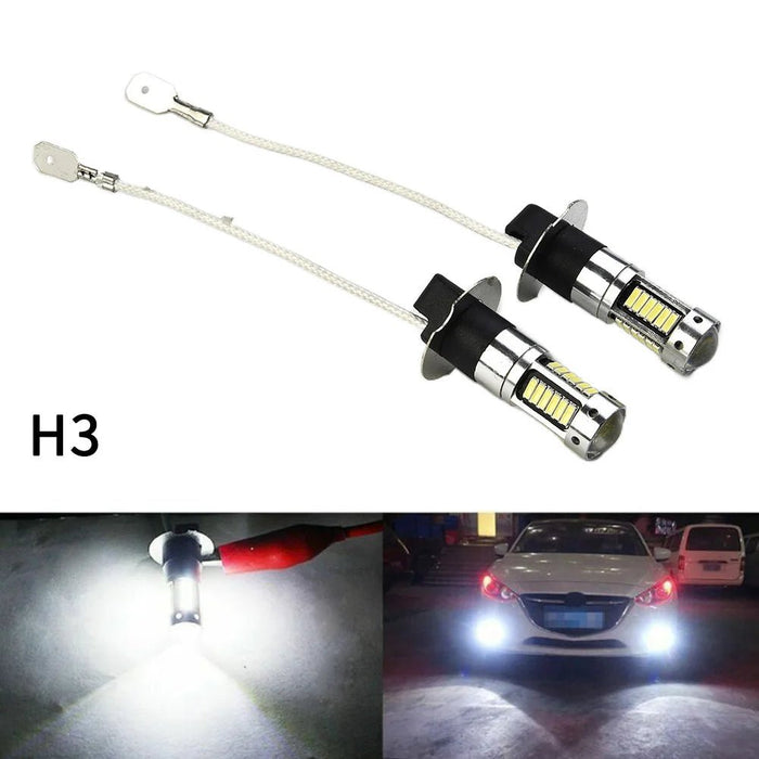 2 faros antiniebla LED H3 para coche, lámparas de alta potencia, bombillas de circulación diurna, superbrillantes - Quierox - Tienda Online