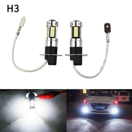 2 faros antiniebla LED H3 para coche, lámparas de alta potencia, bombillas de circulación diurna, superbrillantes - Quierox - Tienda Online