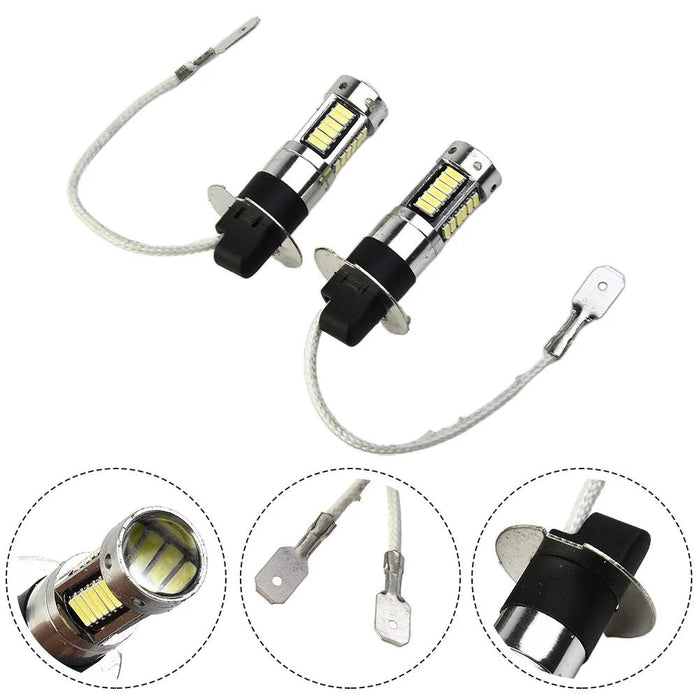 2 faros antiniebla LED H3 para coche, lámparas de alta potencia, bombillas de circulación diurna, superbrillantes - Quierox - Tienda Online