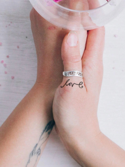 2 Hojas de papel, pájaro y letra tatuaje temporal gráfico - Quierox - Tienda Online