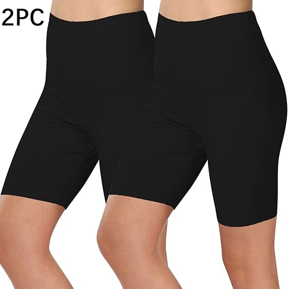2 pantalones cortos de ciclismo para mujer, cintura alta, para entrenamiento - Quierox - Tienda Online