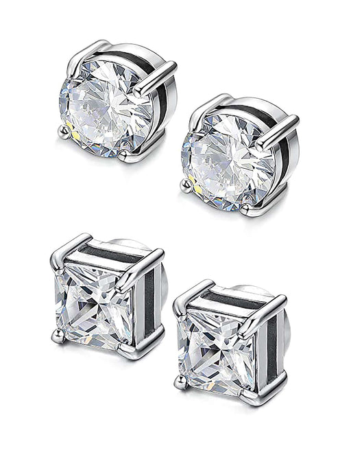 2 pares/set Pendientes magnéticos decorativos de circonita cúbica, unisex - Quierox - Tienda Online