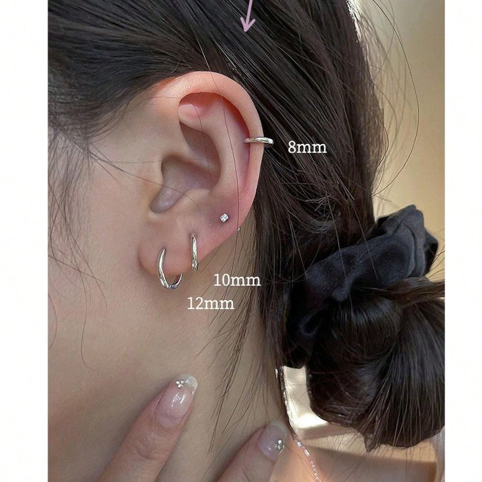 2 pendientes pequeños 8mm , ideales para uso diario, fotografía, joyería con proceso de galvanoplastia - Quierox - Tienda Online