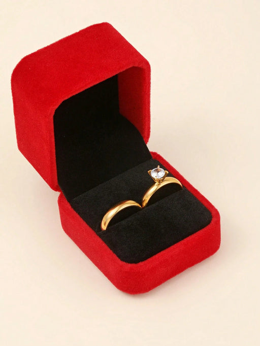 2 piezas Anillos de pareja minimalistas, incluye caja de regalo - Quierox - Tienda Online