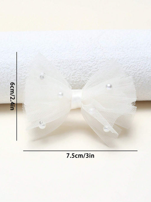 2 piezas Clips para el cabello de malla transparente blanca con perlas - Quierox - Tienda Online