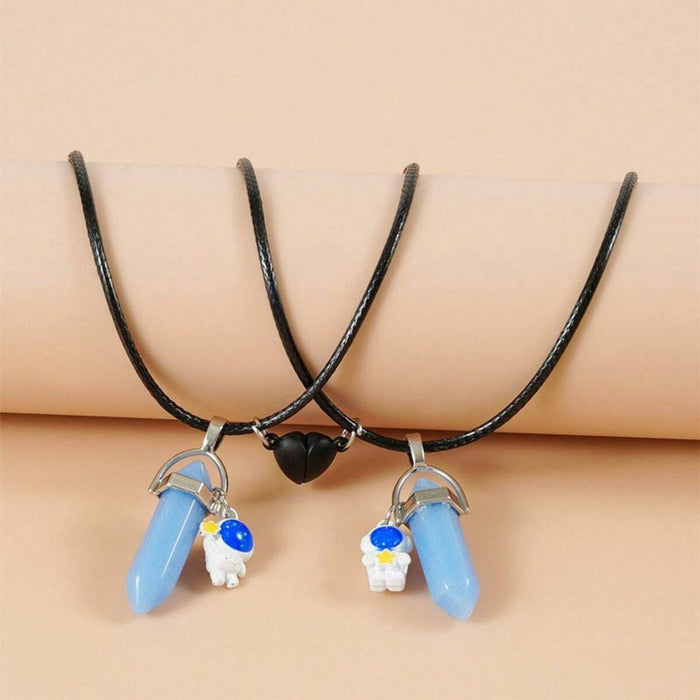 2 Piezas Collar Luminoso En La Oscuridad Con Colgante De Geometría De Astronauta - Quierox - Tienda Online