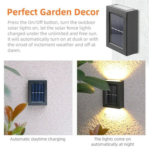 2 piezas de Focos solares con luz arriba y abajo para exteriores - Quierox - Tienda Online