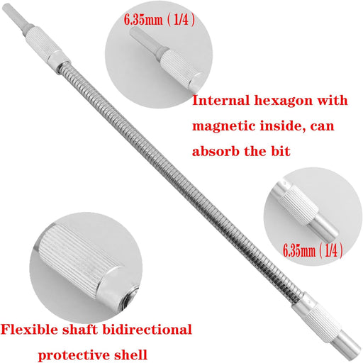 2 piezas de metal flexible broca extensión manguera 11.8 in y 7.9 - Quierox - Tienda Online