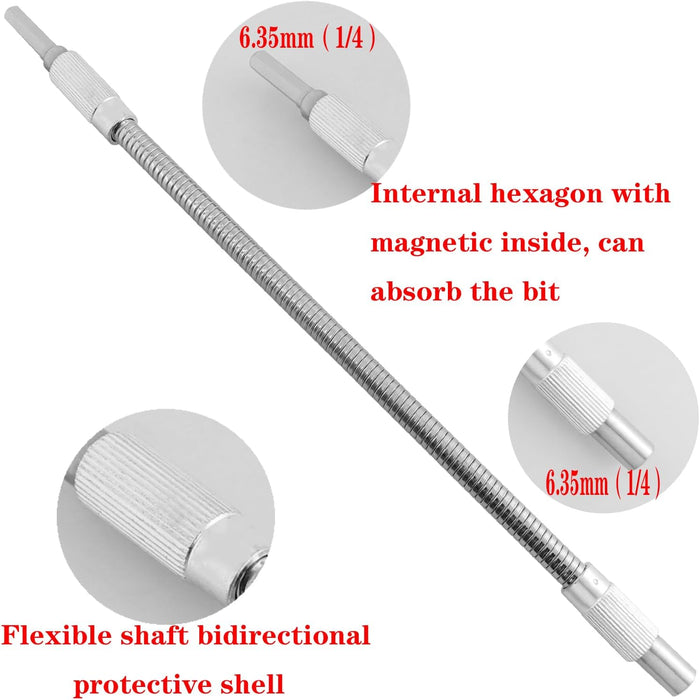 2 piezas de metal flexible broca extensión manguera 11.8 in y 7.9 - Quierox - Tienda Online