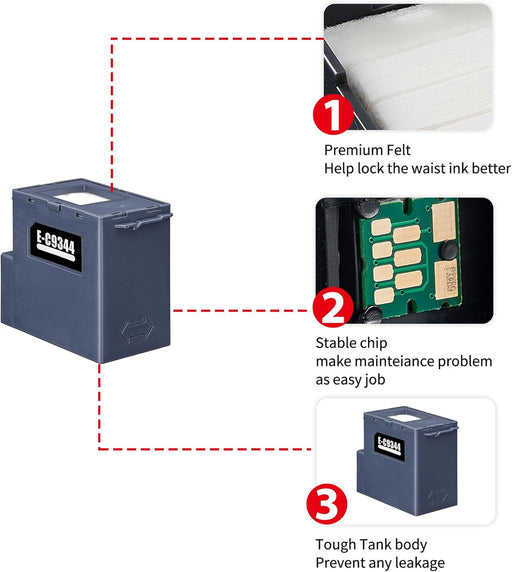 2 Piezas de Reemplazo de caja de mantenimiento de tinta MS.R C9344 - Quierox - Tienda Online