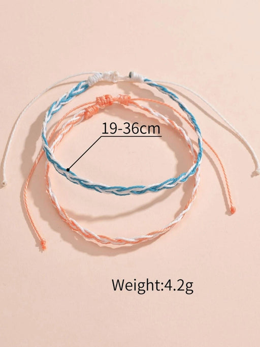 2 piezas de tobilleras trenzadas con bloques de color - Quierox - Tienda Online