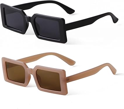 2 piezas Gafas de moda rectangulares unisex - Quierox - Tienda Online