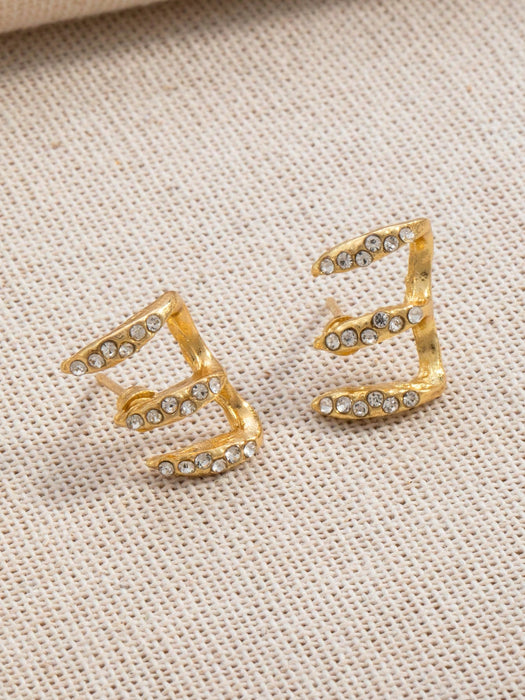 2 piezas Nuevos pendientes curvados de diseño minimalista - Quierox - Tienda Online
