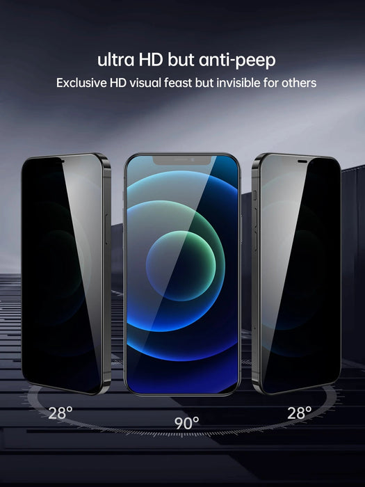[2 piezas] Protector de pantalla de vidrio templado para privacidad compatible con iPhone - Quierox - Tienda Online