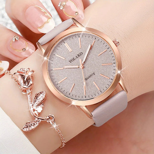 2 Piezas/set Relojes Mujer Cuarzo Correa Cuero Pulsera - Quierox - Tienda Online