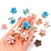 2 pinzas para el cabello con flores de cristal, mini azules - Quierox - Tienda Online