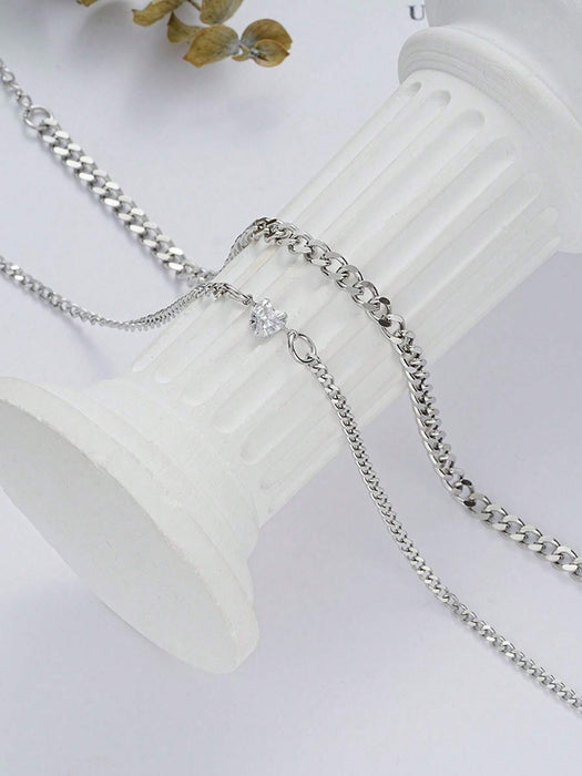 2 pulseras con forma de corazón, simples y de moda, para pareja - Quierox - Tienda Online
