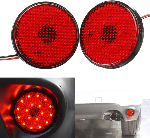 2 reflectores LED de parachoques trasero con lente roja, luz de freno trasera compatible con Toyota Sequoia Highlander - Quierox - Tienda Online
