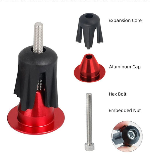 2 tapones de expansión de aluminio para manillar de bicicleta de montaña - Quierox - Tienda Online