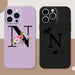 2 Uds. Funda De Teléfono Con Patrón De Letra N Para IPhone - Quierox - Tienda Online