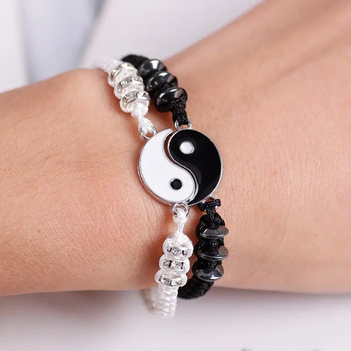 2 unids juego de pulseras en blanco y oscuro de Yin Yang - Quierox - Tienda Online