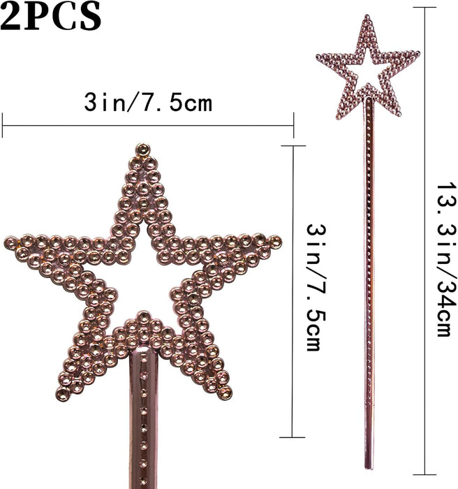 2 varitas mágicas de estrella de plástico con pentagrama para niños - Quierox - Tienda Online