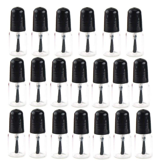 20 botellas vacías de esmalte de uñas de 0.1 fl oz con tapa de cepillo, recipiente de botella de vidrio transparente - Quierox - Tienda Online