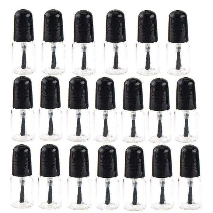 20 botellas vacías de esmalte de uñas de 0.1 fl oz con tapa de cepillo, recipiente de botella de vidrio transparente - Quierox - Tienda Online